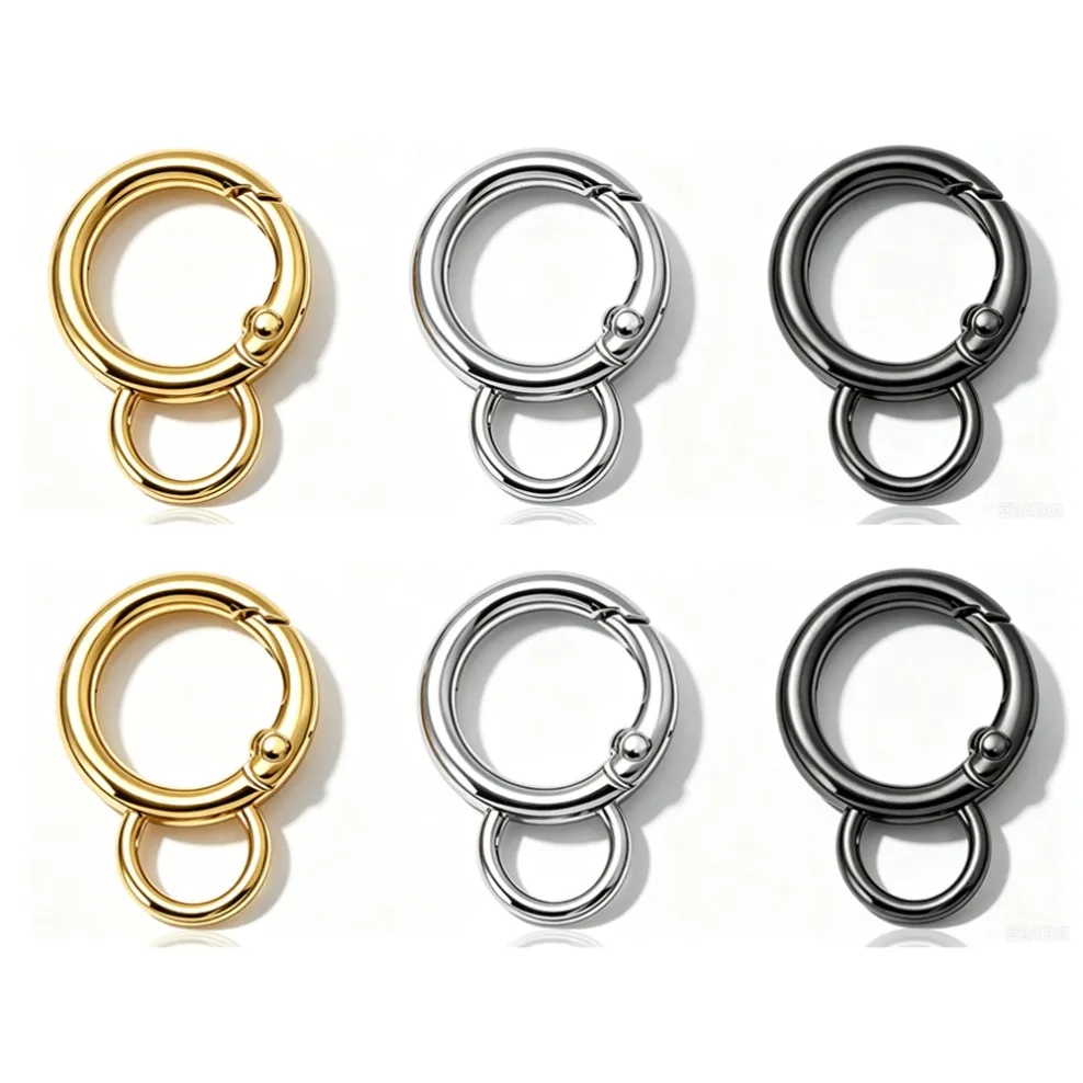 5/10Pcs Round Shape Rotation Zinc alloy Lobster Spring Clasps Openable Key Ring Hook Connector Dog Chain Buckles for DIY