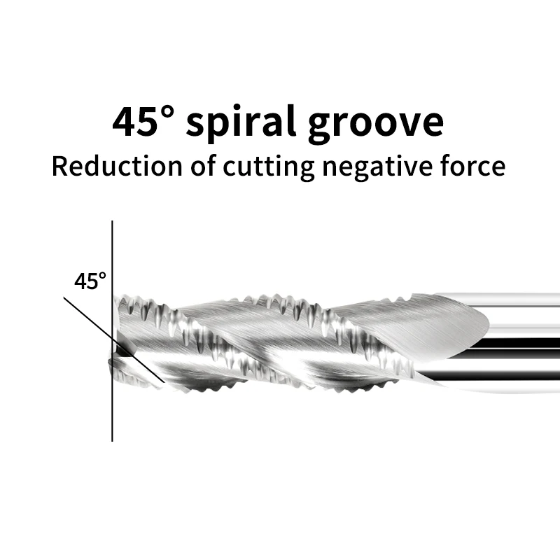 HILIXUN Roughing End Mill for Aluminum HRC55 3 Flutes 4 5 6 8-20MM Router Bit CNC Carbide Milling Cutter Uncoated Fresa Фреза