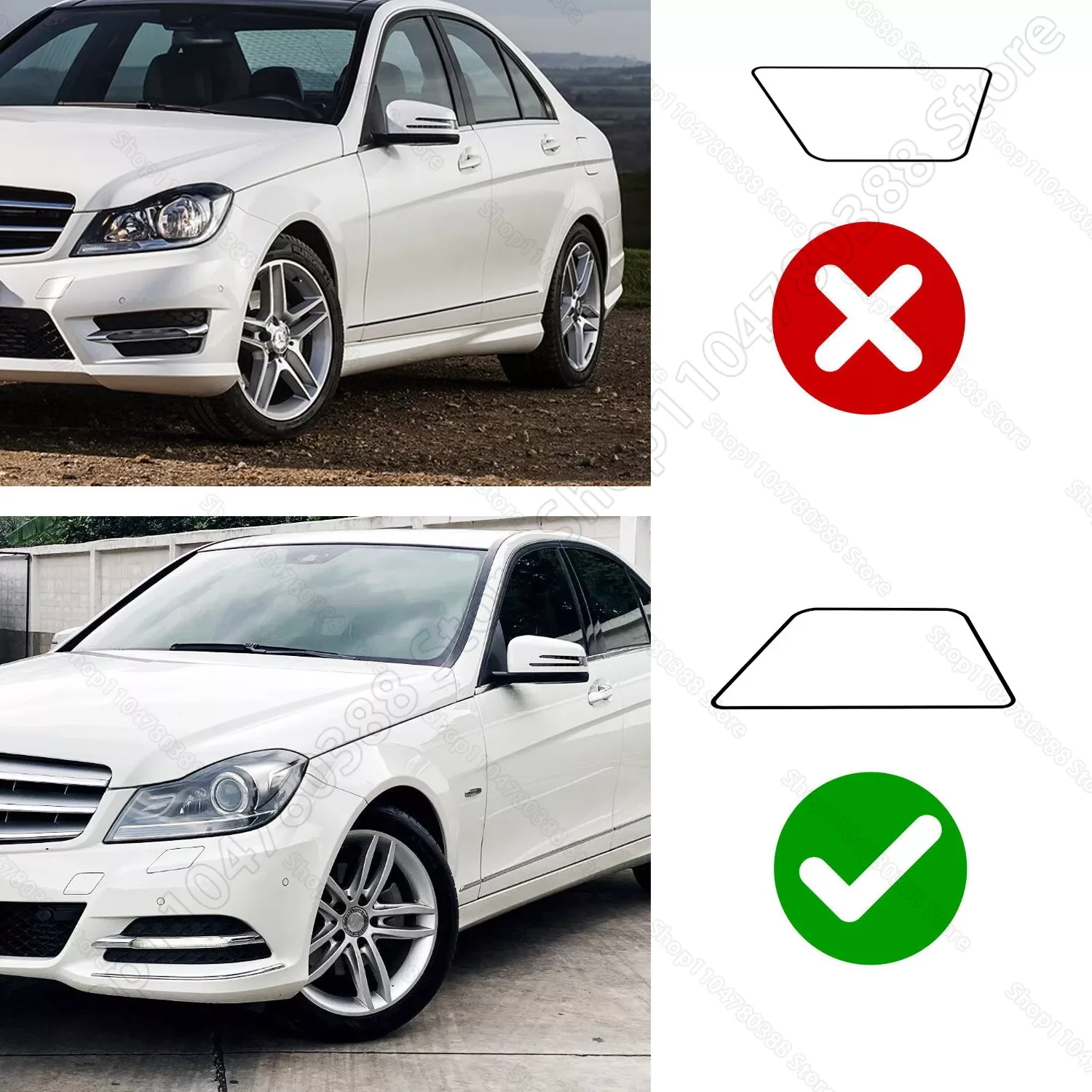 ل 2012-2014 مرسيدس بنز C250 C300 C350 (W204) النهار تشغيل ضوء غطاء الكسوة 2048803224 2048803324 MB1038117 MB1039117