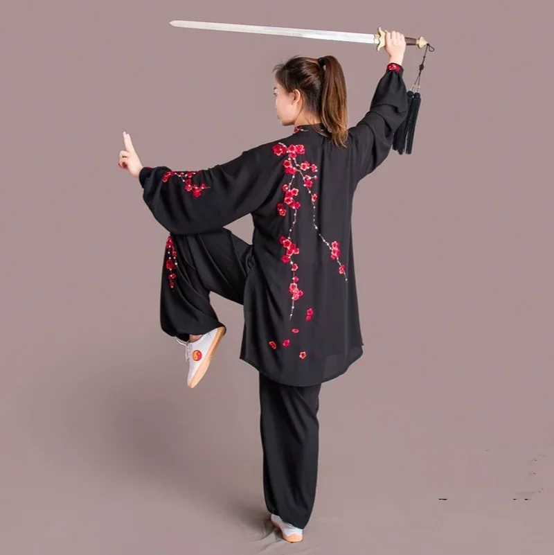 Catazer Summer Tai Chi Uniform Kung Fu Uniform Traditional Chinese Clothing for Women Uniform Tang Suit Wudang Clothing