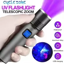 

395 нм УФ-фонарик Blacklight с возможностью масштабирования USB перезаряжаемый УФ-свет Ультрафиолетовый фонарик для детектора мочи домашних животных отверждение смолы