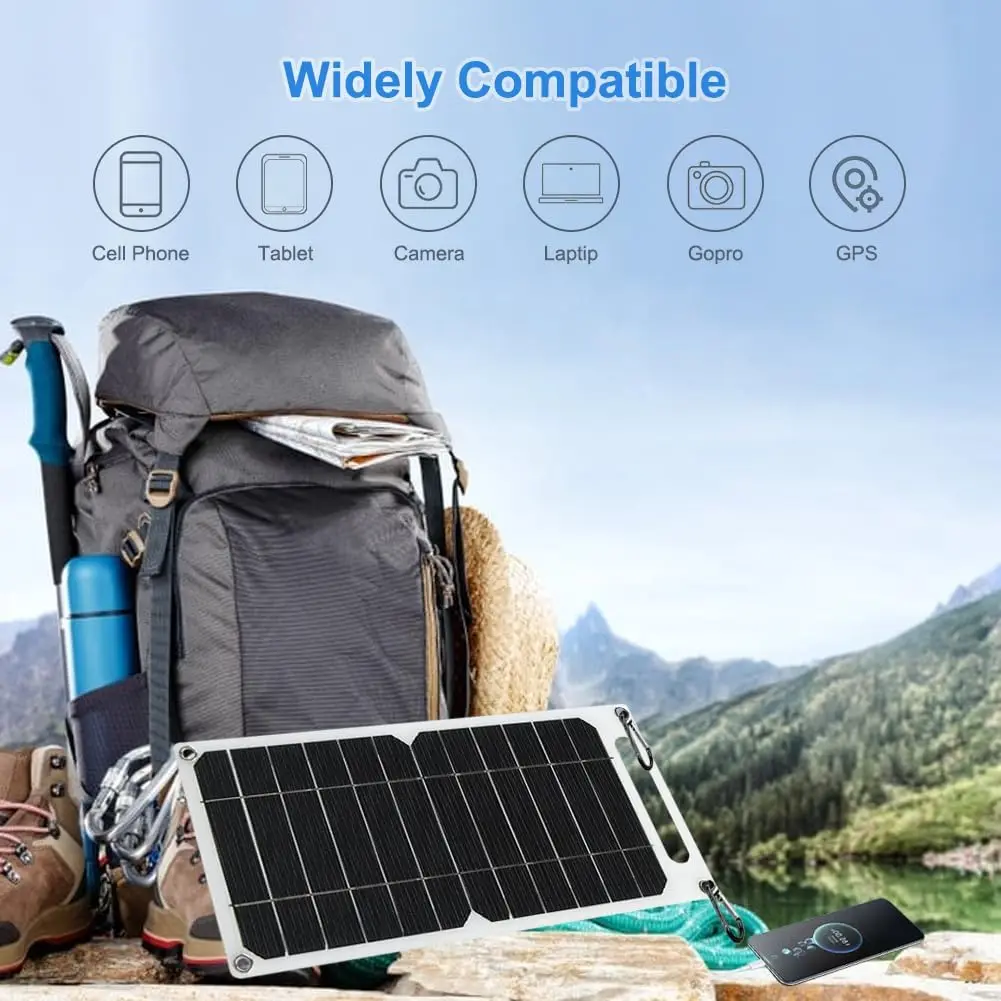 PowMr Portable 6W 6V Solar Panel USB Waterproof Outdoor Hiking Camping Battery Panel Solar Charger Mobile Phone Power Supply