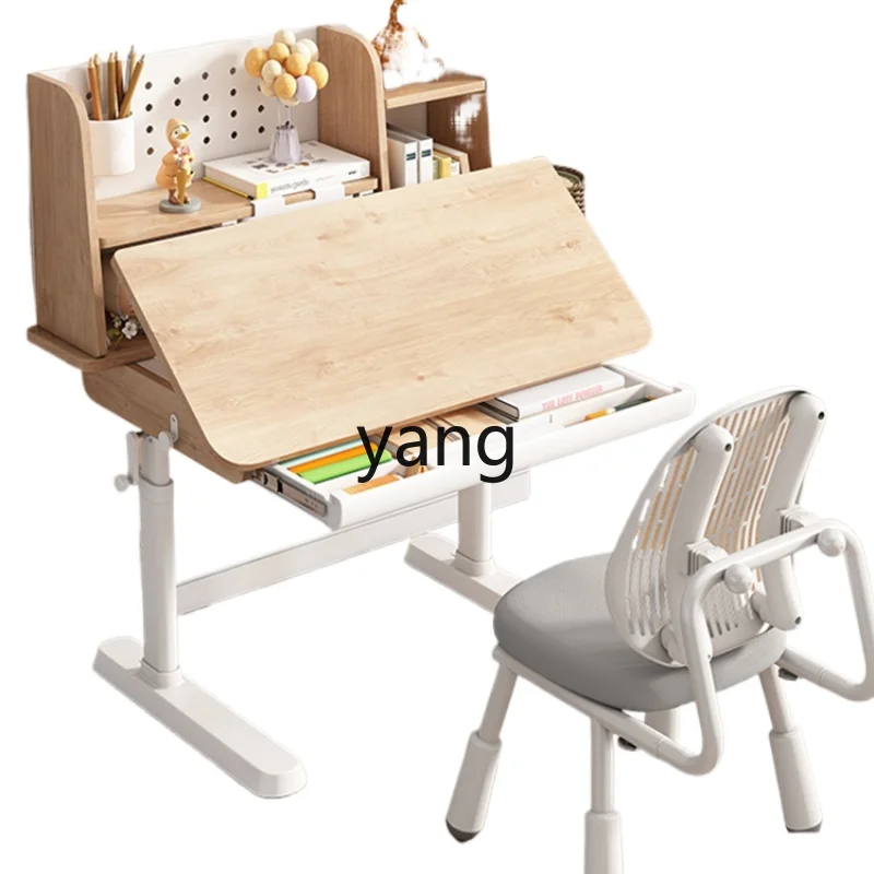 

CX Solid Wood Children's Study Desk Pupils' Writing Working Household Table and Chair Suit Combination