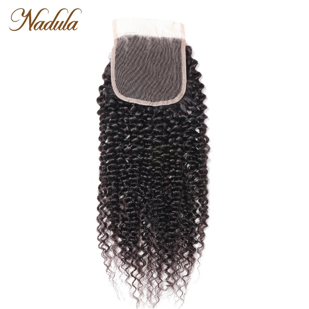 

Nadula Hair Kinky Culry Human Hair Closure 10-20inch Swiss Lace Closure 4*4 Lace Closure 100% Human Remy Hair Natural Color