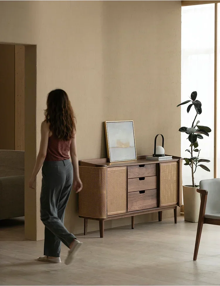 

Шкаф из ротанга для гостиной у стены, шкаф для хранения из массива дерева