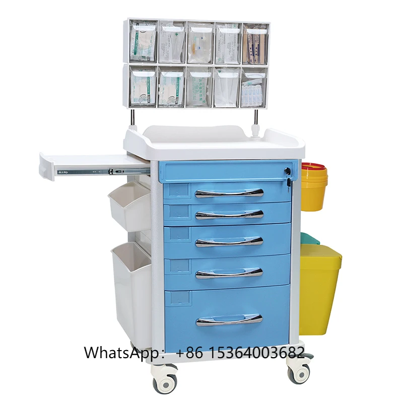 

Mobile ABS Medical Emergency Trolley Plastic Hospital Trolley