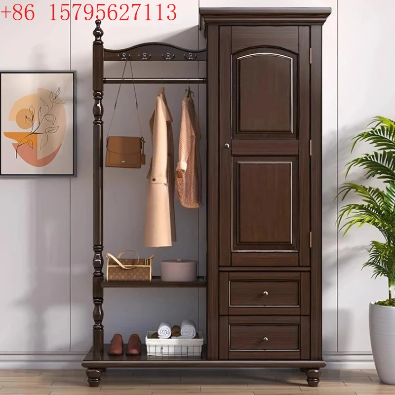 

Американская вешалка для одежды из цельного дерева, напольная вешалка для спальни, вешалка для дома у двери.