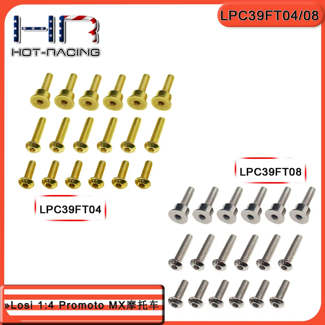 Hot Racing Brake Disc Screws Set for Losi 1/4 Promoto MX RC Motorcycle Upgrade Stainless