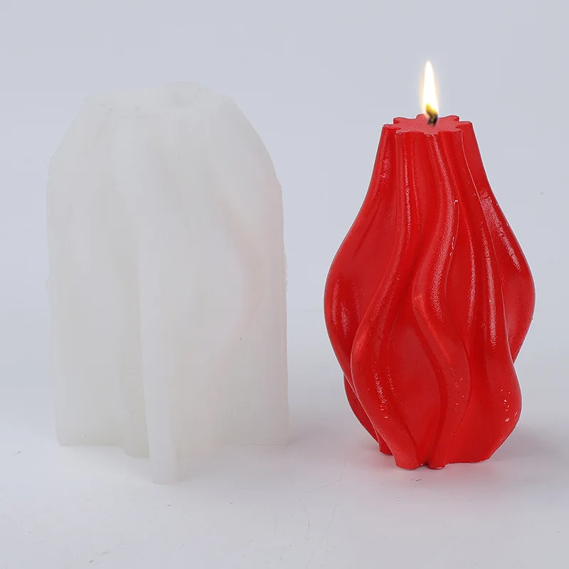 Twisted Cylinder Silicone Candle Mold for DIY Aromatherapy Candle Plaster Ornaments Soap Epoxy Resin Mould Handicrafts Making