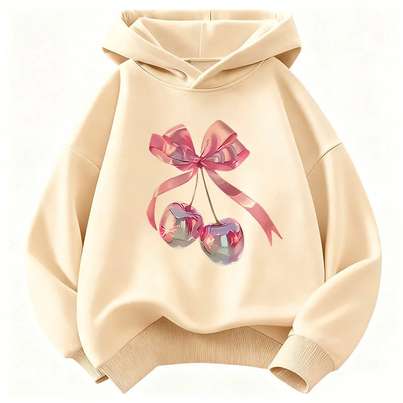 2026 Rosa Schleifendesign Lustiger 90er-Jahre Kinder-Hoodie Kinderpullover Kapuzenpullover Mädchen Herbst Winter Lässige Hoodies