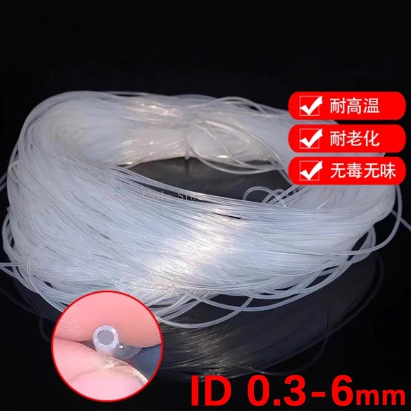 

ID 0.3mm~6mm Transparent Capillary Silicone Tubing Heatproof Micro Hose Liquid Transfer Pipe