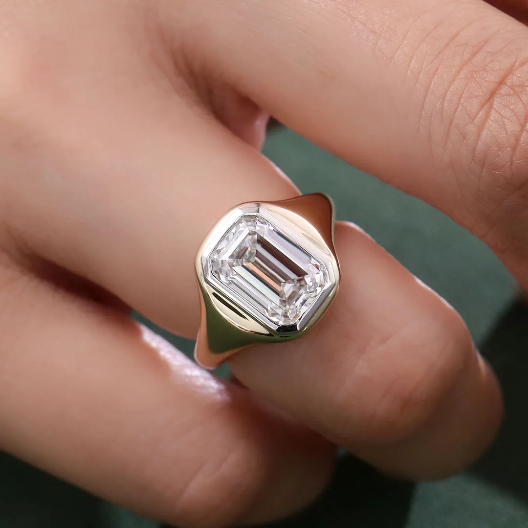 Provence platinum 14K 18K gold ring 3ct E VS2 Lab Diamond Emerald weeding rings for women men Customized Promise Engagement Ring