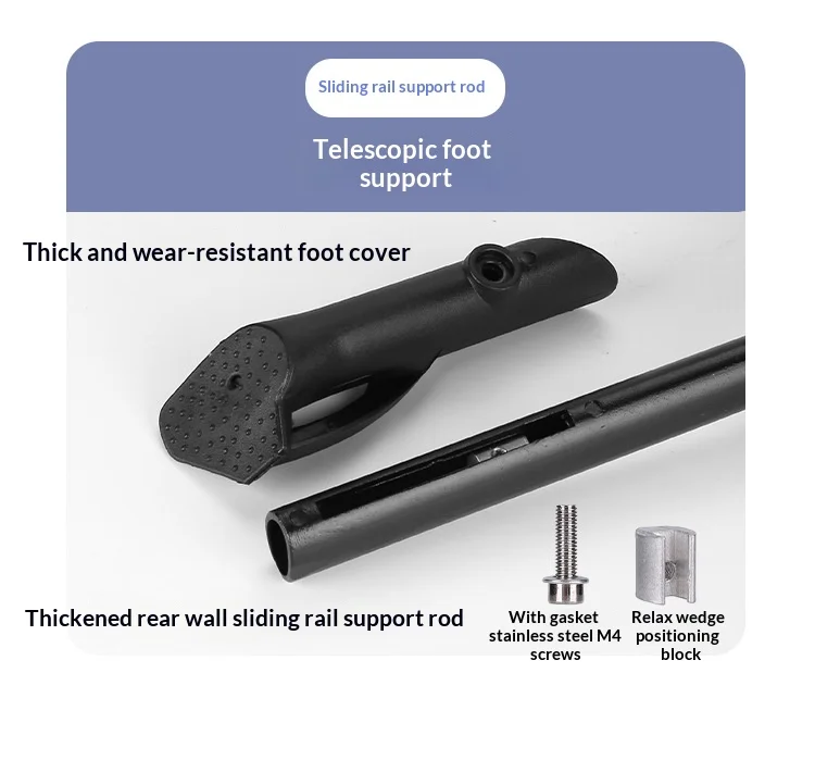 Verstellbarer Fahrradständer aus Aluminiumlegierung, hinten montierter Fahrrad-Seitenständer für MTB, Mountainbike, Rennrad, Fahrradzubehör – Detail 6
