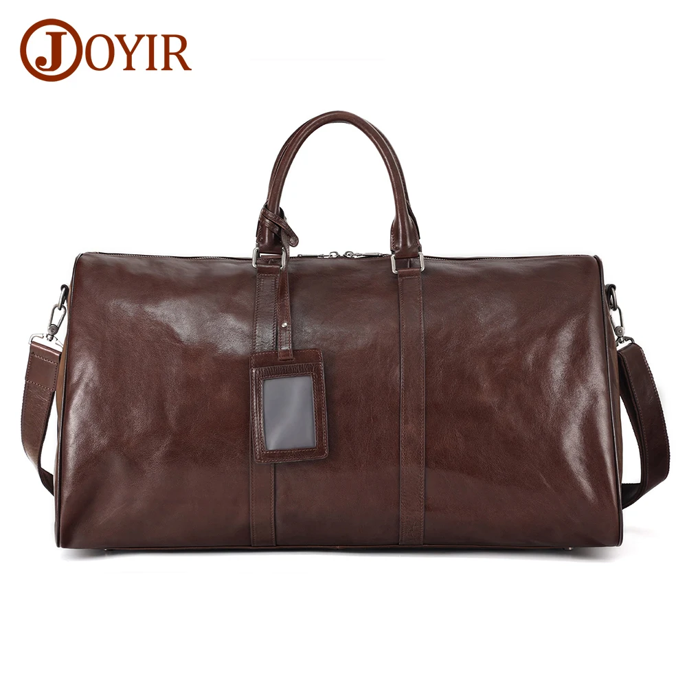 

JOYIR Genuine Leather Luggage Bags Large Capacity Vintage Travel Duffel Bag for Men's Weekend Bag Business Trip Handbag New