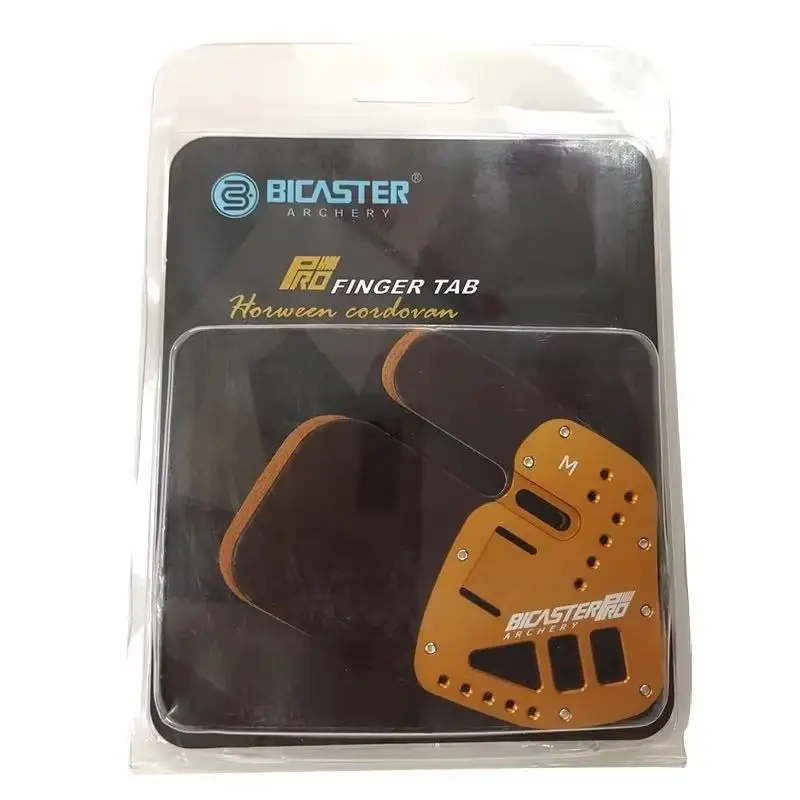 

ASA-PRO Archery Finger Tab Cordovan Leather Finger Protector 6061 Aluminum Plate S/M/L Right Hand Competition Shooting Accessory