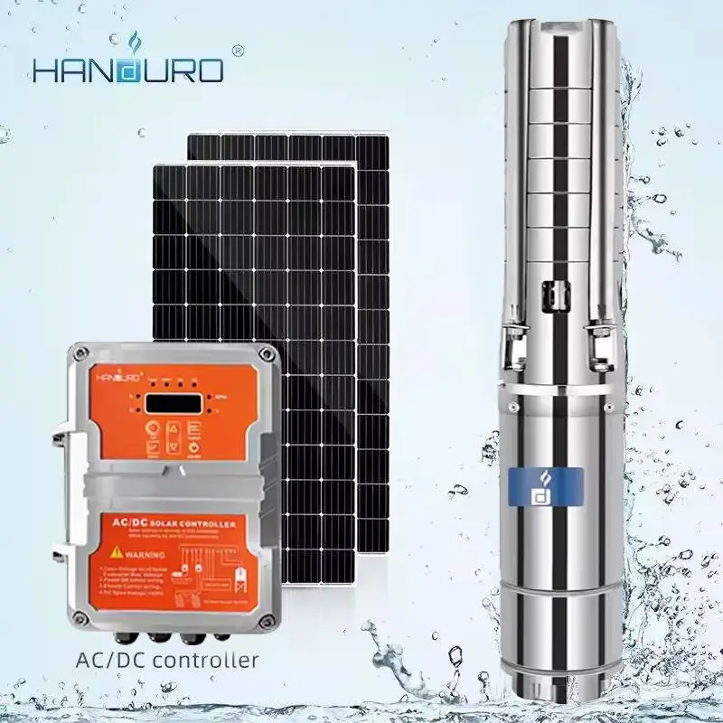 30HP 160m3/h Solar Water Pumps 22KW Submersible Pump 100M Inverter Controller Agriculture Farm Irrigation For Watering