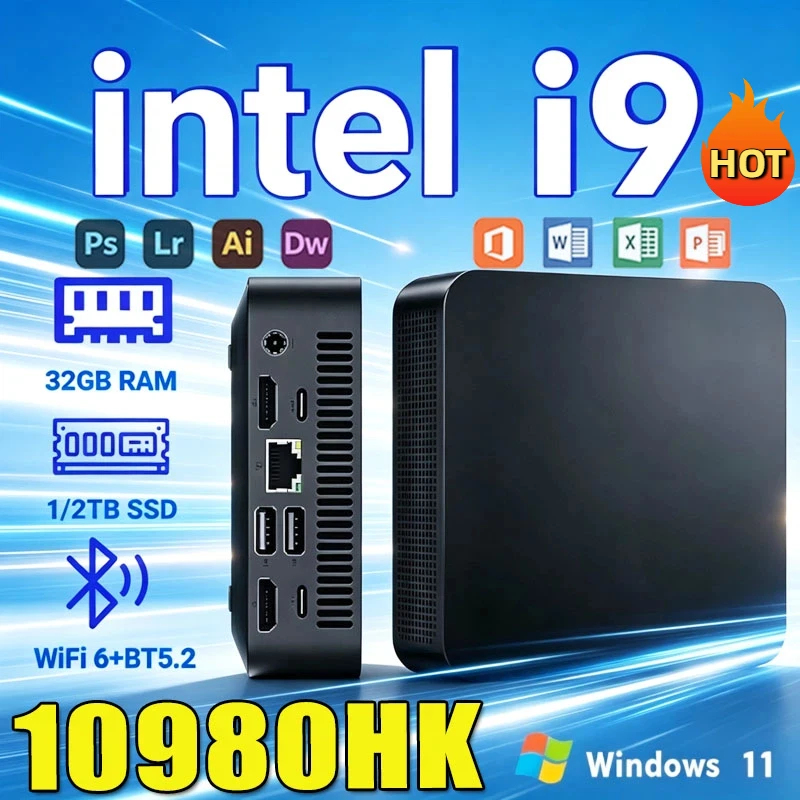 미니 PC, Windows 11 Pro, 인텔 코어 i9 10980HK 프로세서, 16GB RAM, 1TB/2TB SSD, Wi-Fi 6, 블루투스 5.2, 4K HD, 게이밍, 사무용, 학습용 컴퓨터