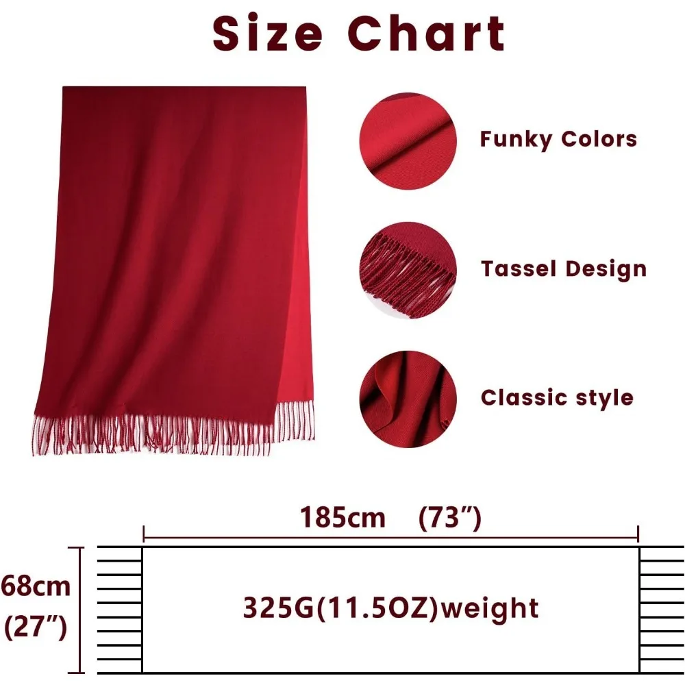 レディーススカーフ 大きめパシュミナショール＆ラップ 軽量ブランケットスカーフ イブニングドレス用 暖かい デイリートラベル オフィス用