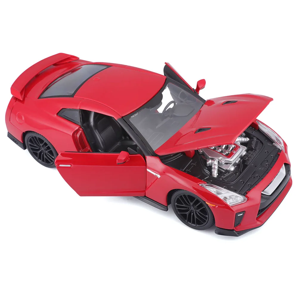 Bburago-Nissan Ares GT-R Carro De Corrida De Liga, Modelo De Veículo De Luxo, Diecast Pull Back Cars, Coleção De Brinquedos Presente, 2017, 1:24