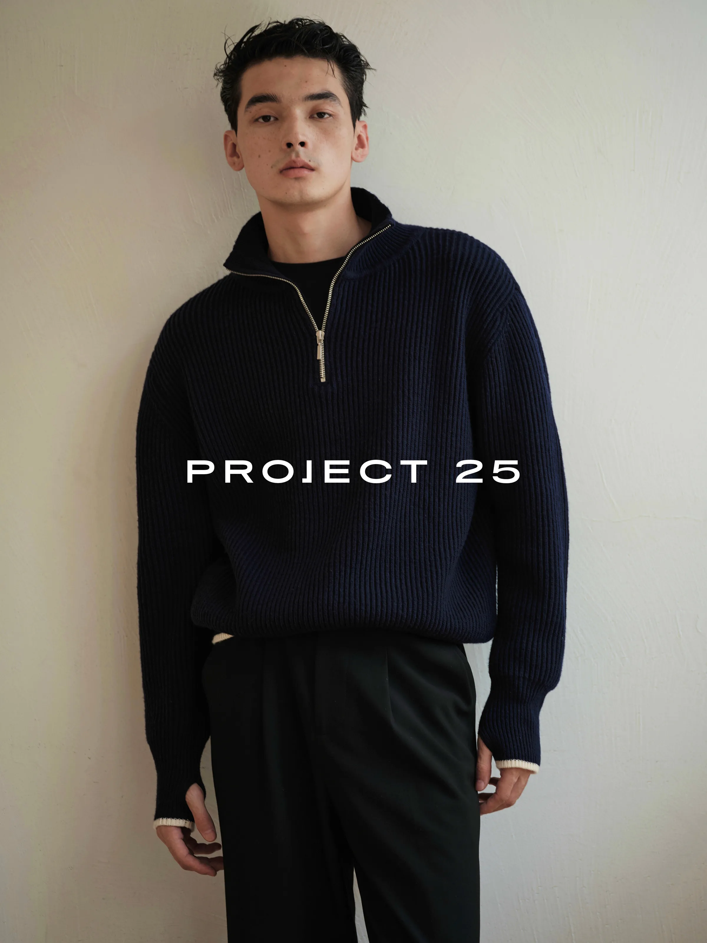 PROJECT 25 Men's Heavyweight Australian Wool Blend Half-Zip Mock Neck Sweater – Premium Color-Block Casual Pullover