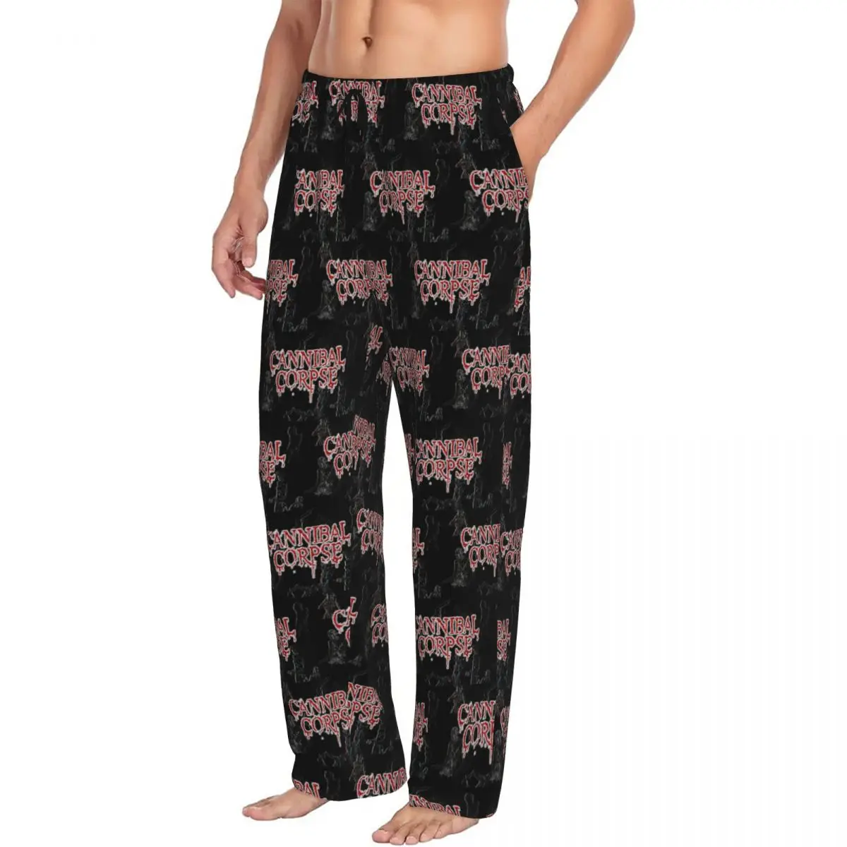 

Custom Cannibal Corpse Metal Skateboard Men Pajama Pants Lounge Sleep Sleepwear Bottoms with Pockets