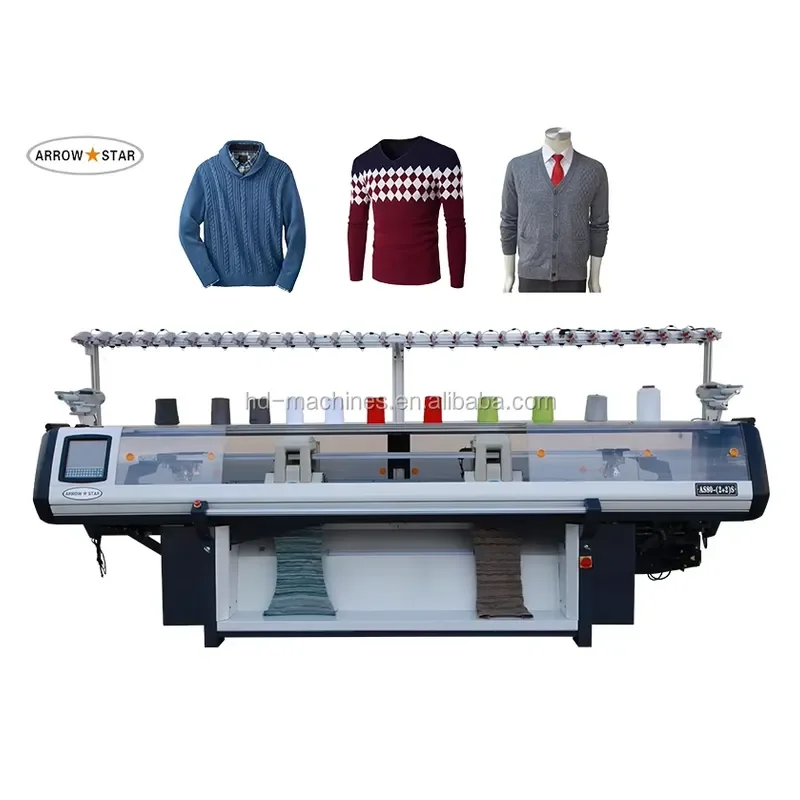 2026 CE High Production Computerized Flat Sweater Knitting Machine Double Heads 4 System 80inch