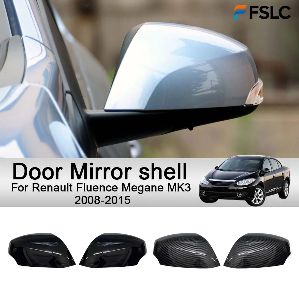 

Cars Accessories Door Mirror shell For Renault Fluence Megane MK3 2008-2015 Carbon Fiber Black Car Decoration Upgrade