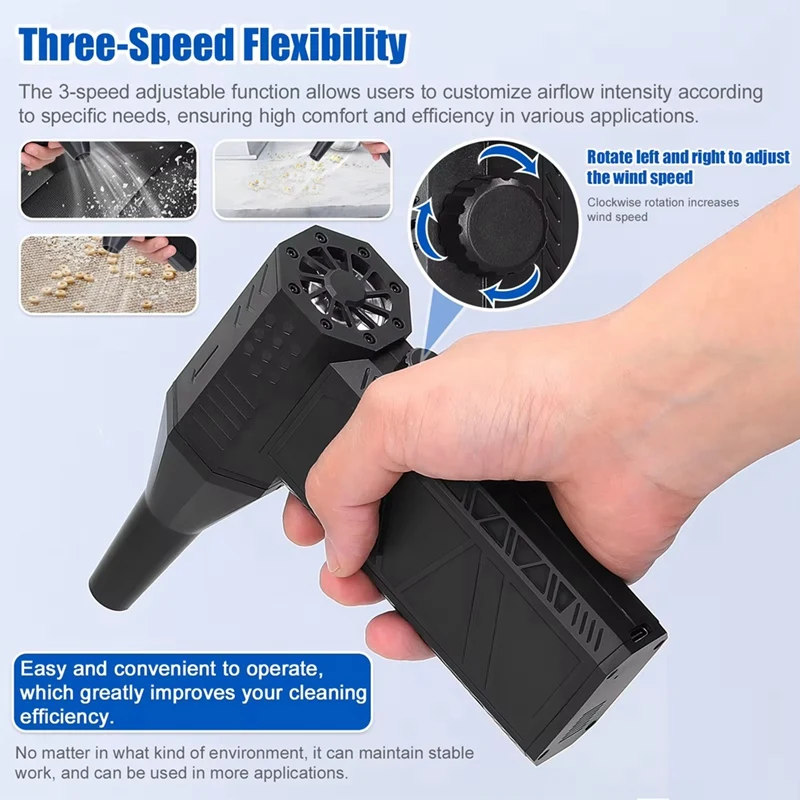 X6 Jet Fan 130,000RPM Wind Speed 52M/S Brushless Motor Ducted Turbofan Handheld High Duct Fan Dust Blower Cleaning Tool