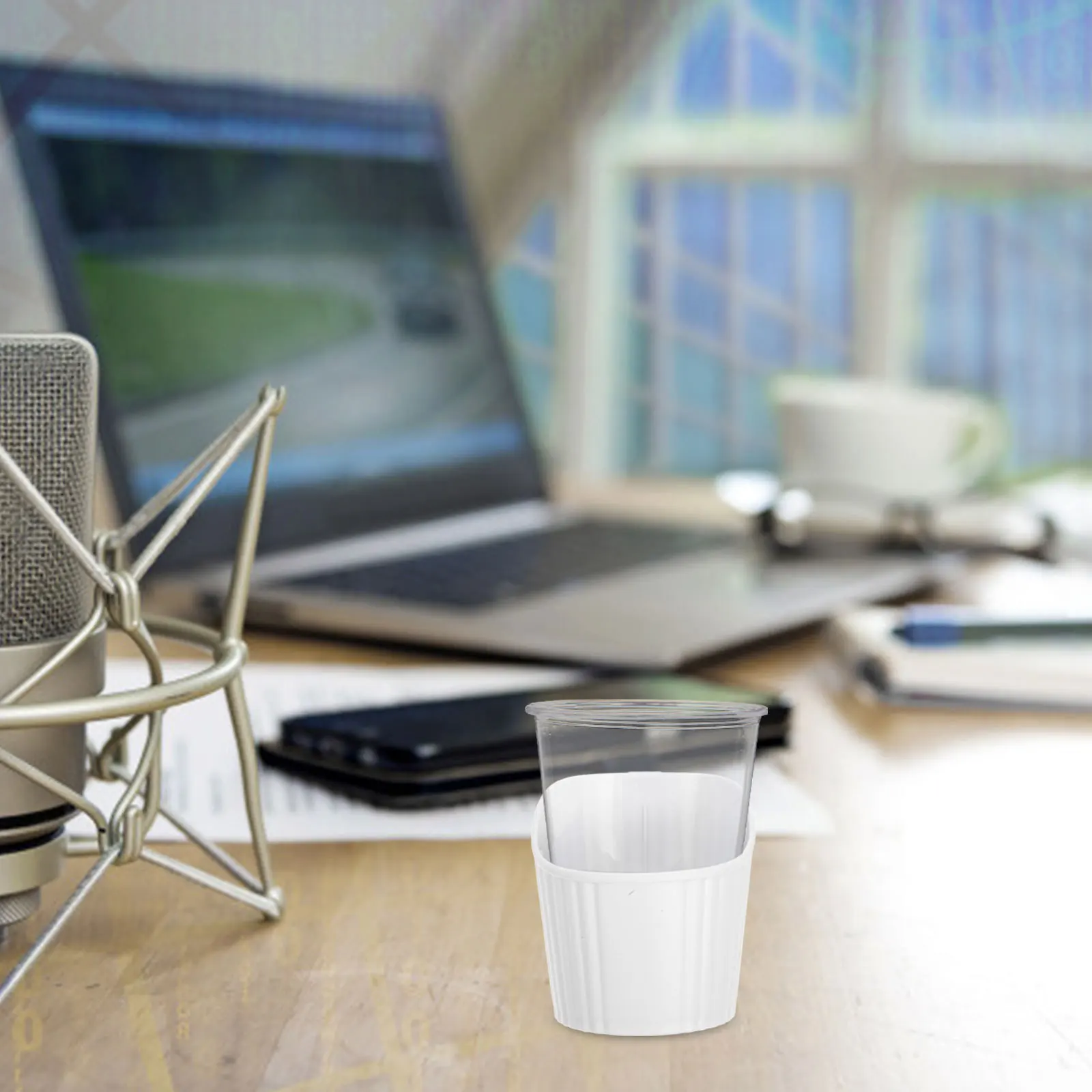 

6Pcs Holder Heat Resistant Insulated Spill Proof Coffee Sleeve Paper Cup Stand Office Home Plastic Drink Stand