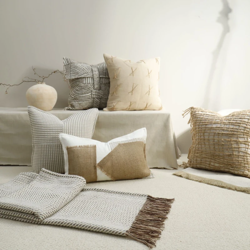 30X50/45X45CM Handmade Woven Throw Pillow Cover Luxury HomestayStamping Waist Cushion Cover Decor Home Decorative Pillowcase