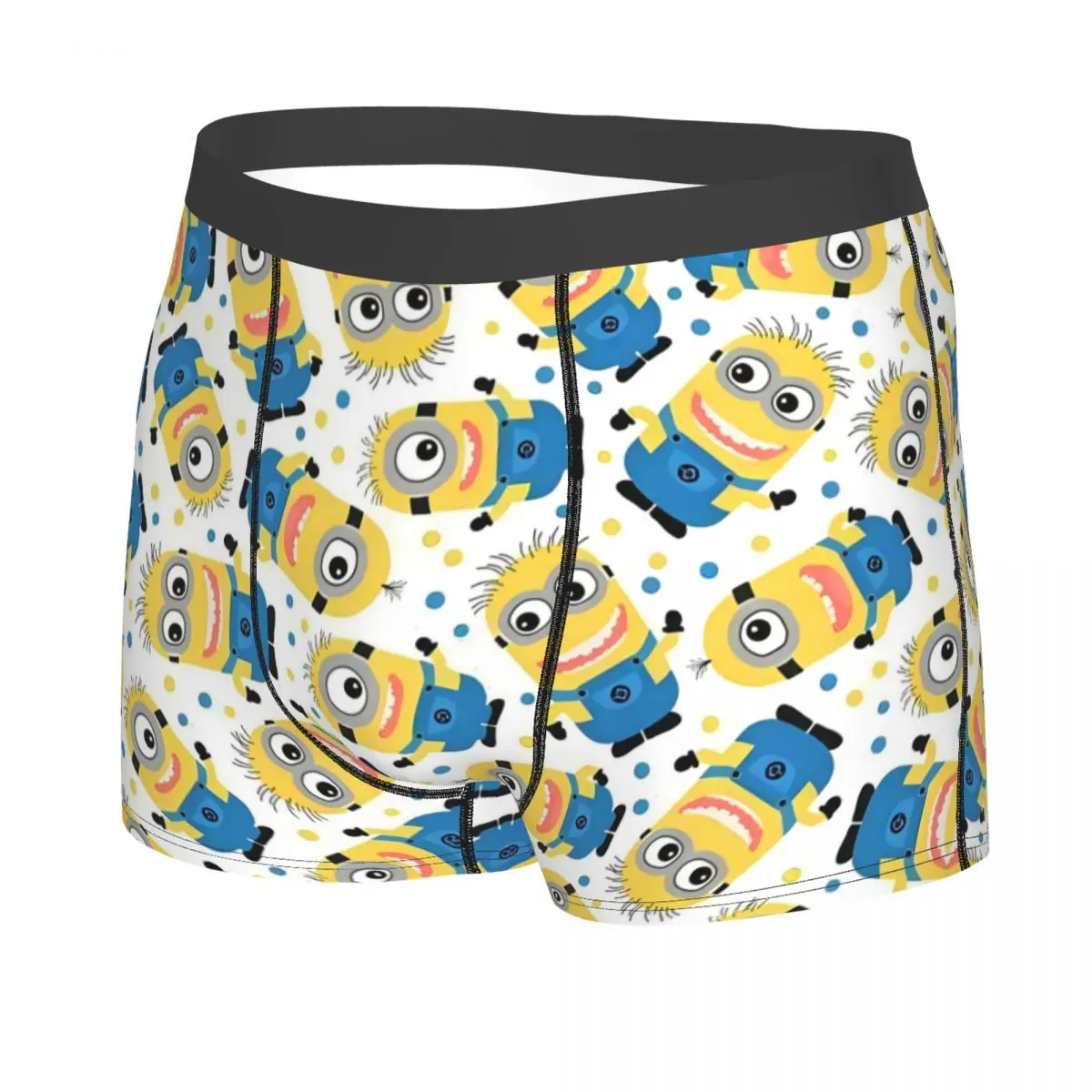 Intimo M-Miniones personalizzato Stampa maschile Modello divertente Simpatico cartone animato Film Boxer Slip Pantaloncini Mutandine Mutande morbide