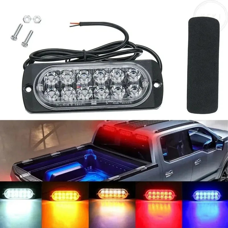 

2PCS 12LED Emergency Trucks Ultra Thin Flashlight Strip for Cars and Warning Flashlight 2025 New
