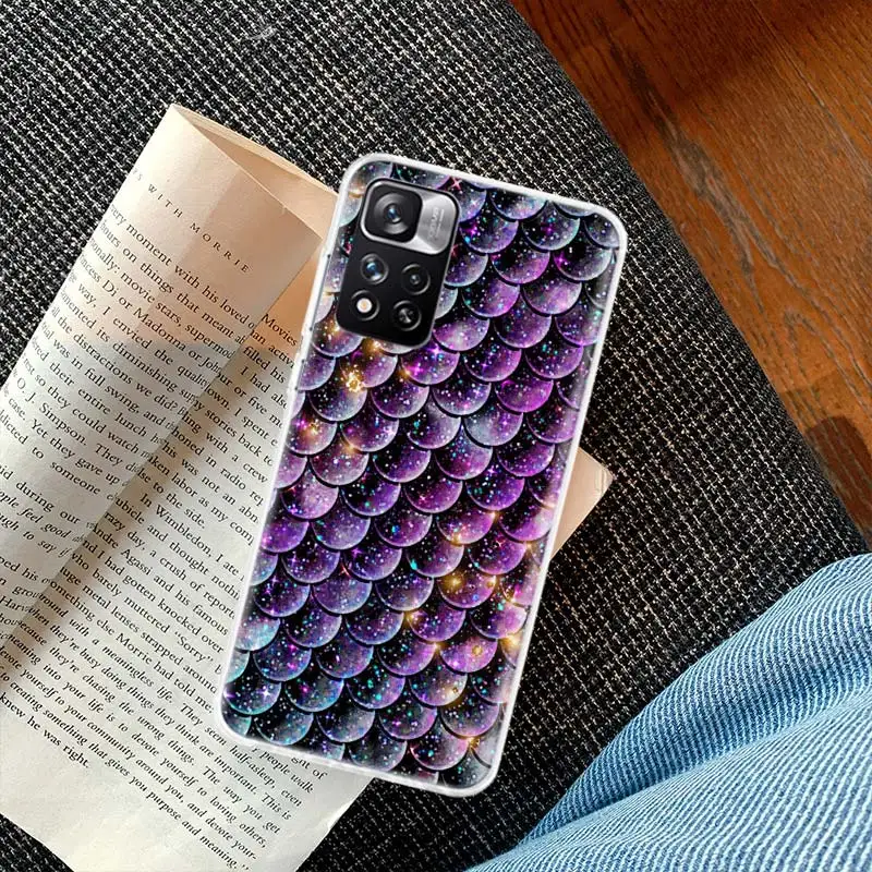 Fish Scale Pattern Mermaid Phone Case For Xiaomi Redmi Note 13 Pro Plus 5G 12 12C 9 9T 9C 9A 10C 10A 10 K60 K70 Pro 8A 8 7A 7 6A