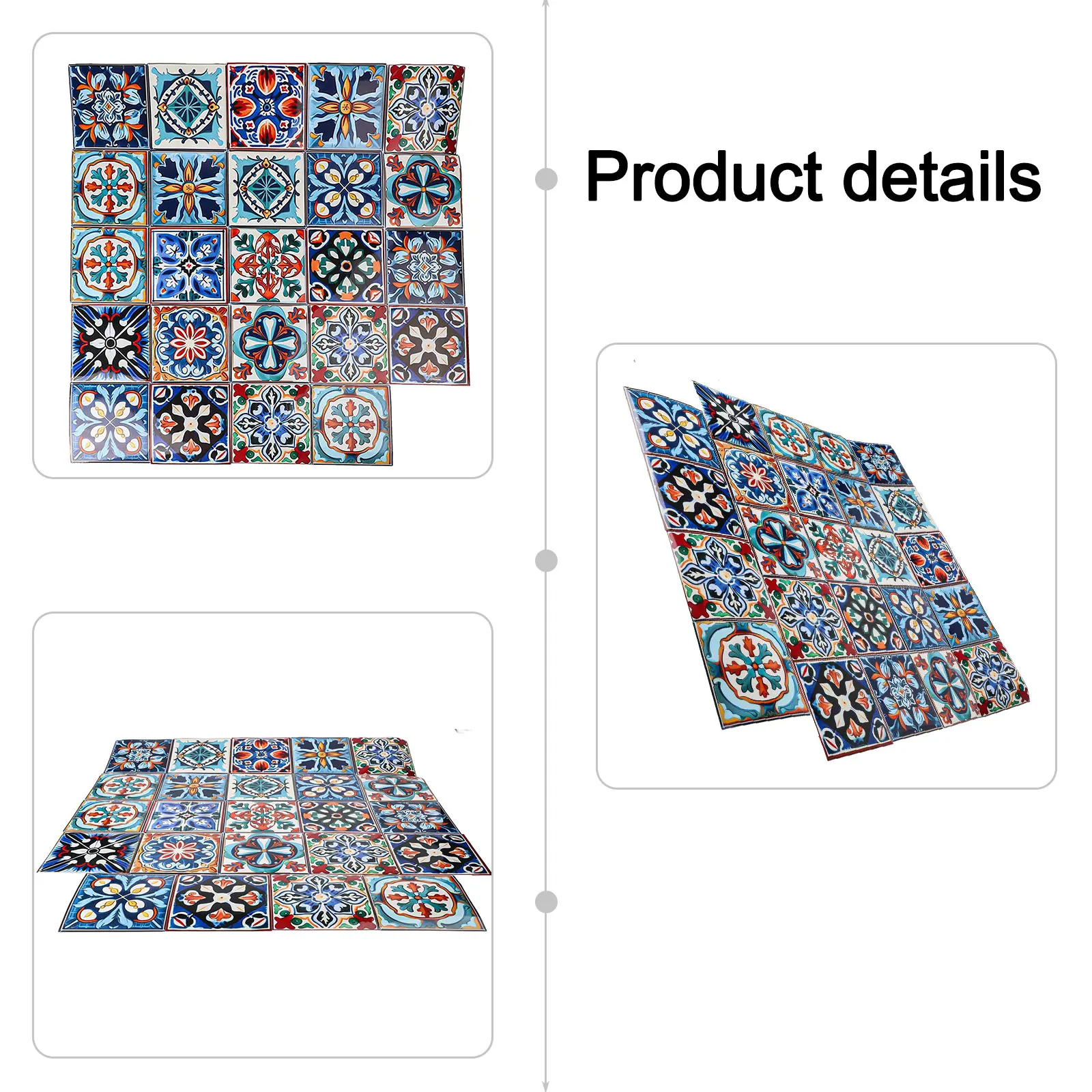 Home Bathroom Tiles Design - สำหรับห้องน้ำ DIY ตกแต่งบ้าน สติ๊กเกอร์กระเบื้องโมร็อกโก การออกแบบตกแต่งภายในบ้าน สติ๊กเกอร์ตกแต่งผนังแบบถอดได้