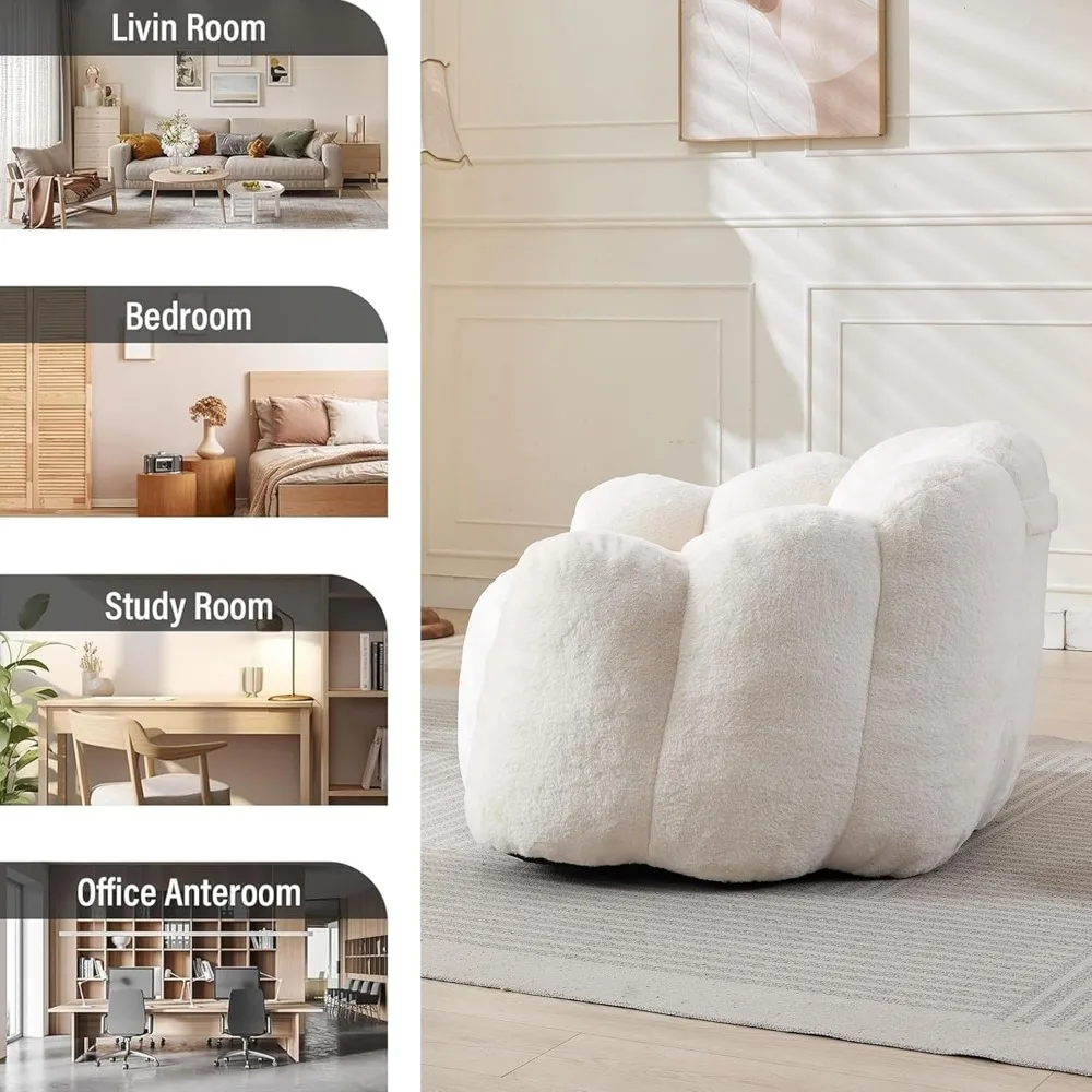 كرسي بين باج للبالغين - أريكة كبيرة الحجم من الفرو الصناعي فائقة النعومة للقراءة المريحة والاسترخاء في غرفة المعيشة #6