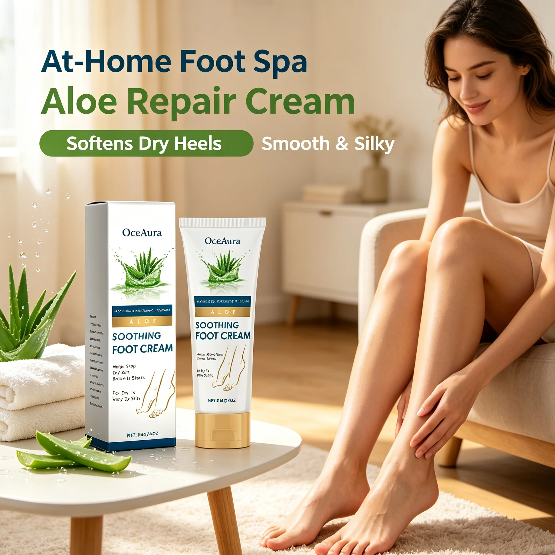 OCEAURA Aloe Foot Care Creams Relieve Dryness Repair Damage Deep Hydration Lasting Nourishing Epidermis Foot Moisturizing Cream