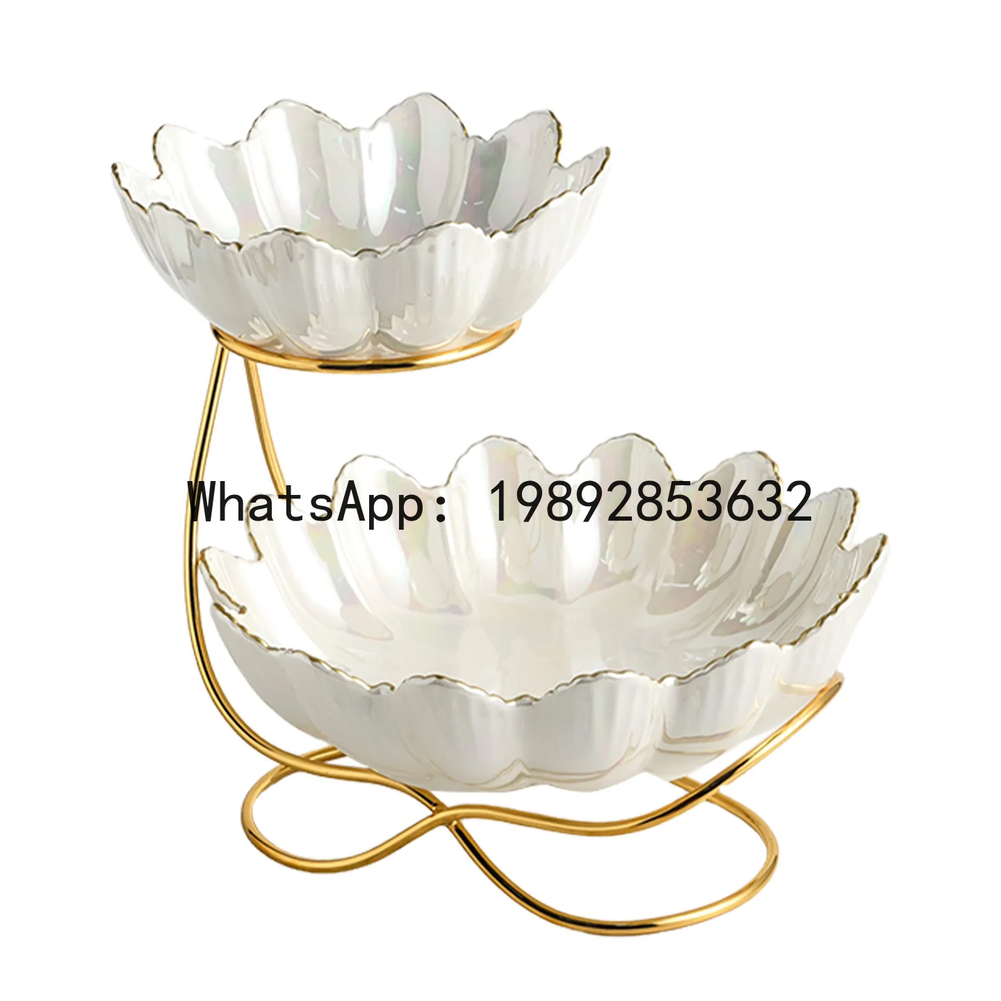 

ZF light luxury ceramic fruit plate, living room snack fruit storage plate, multi-layer high-end dried fruit plate housewarming