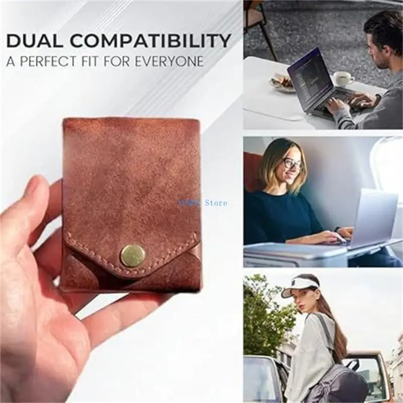 D0UD Classical PU Leather Card Holder for Men with Secure Closure Compact Wallet
