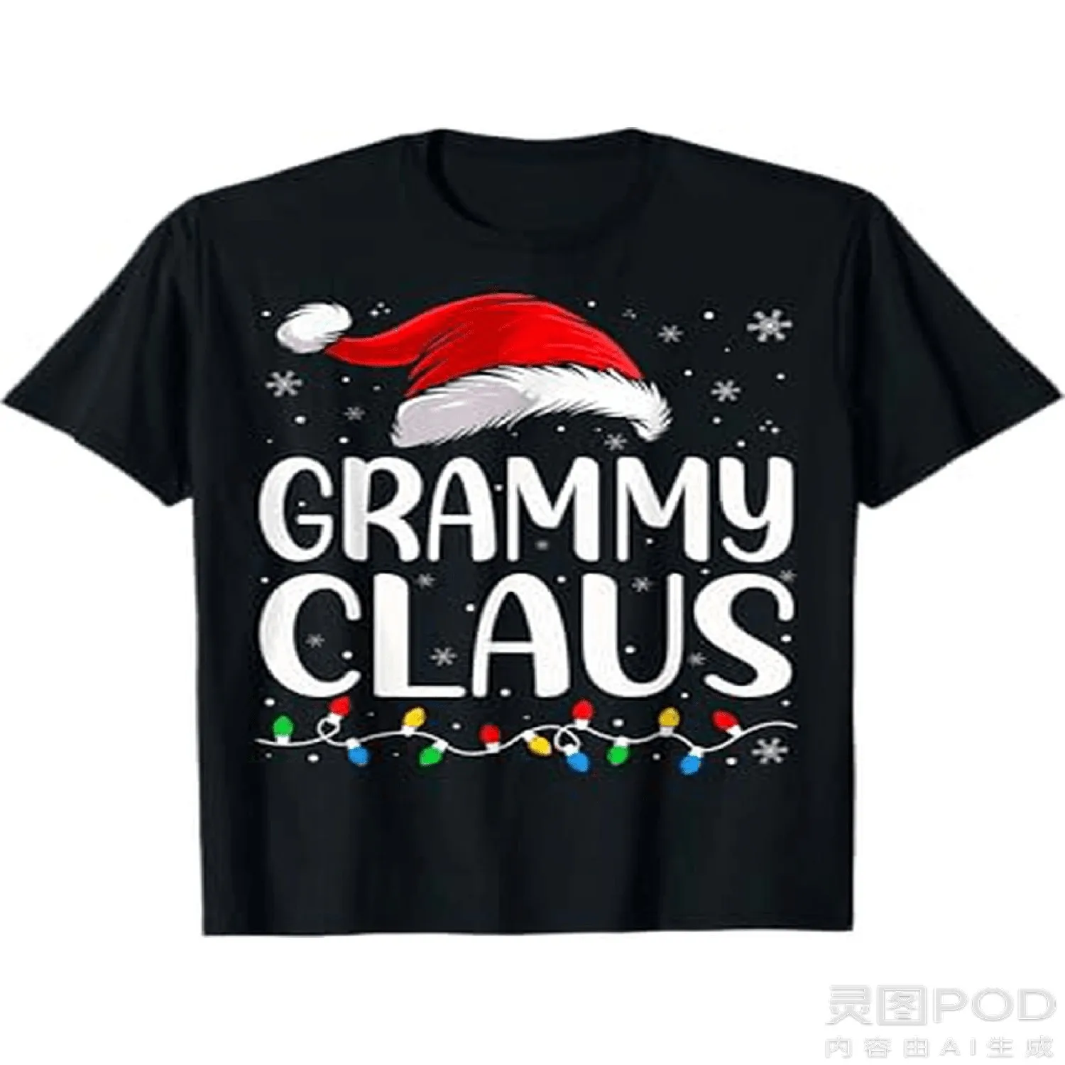 Grammy Claus Christmas T-Shirt for Men - 100 Crew Neck Holiday Shirt with Funny Santa Hat Grammy Sleigh Design, Slight Stretch Knit Fabric, All-Season Casual Wear (Sizes S-XXL) - Christ Pngsame merry christmas tee, christmas gift