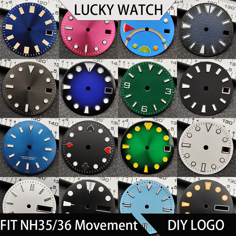 28.5 مللي متر تقويم واحد/مزدوج ساعة الطلب صالح ل NH35/NH36 حركة اكسسوارات ساعة أجزاء العقيمة ساعة الطلب