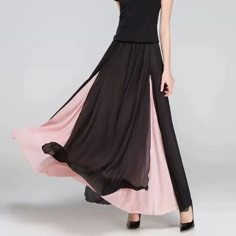 Gonna lunga elegante da donna Jupe pastello in chiffon plissettato Saias vintage Solid Faldas Maxi Beach School Gonne di alta qualità