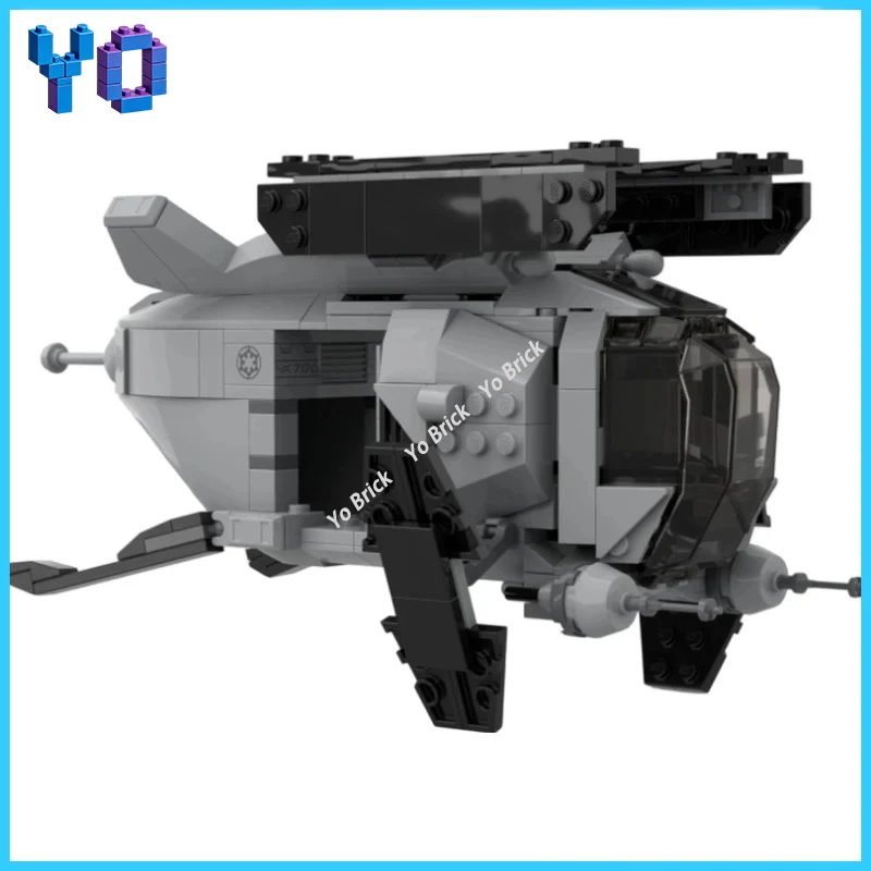 MOC Mini Dual-Wing Hover Gunboat Building Set, Light Patrol Drone, DIY Small Brick Desktop Creative Puzzle Toy Gift 350pcs