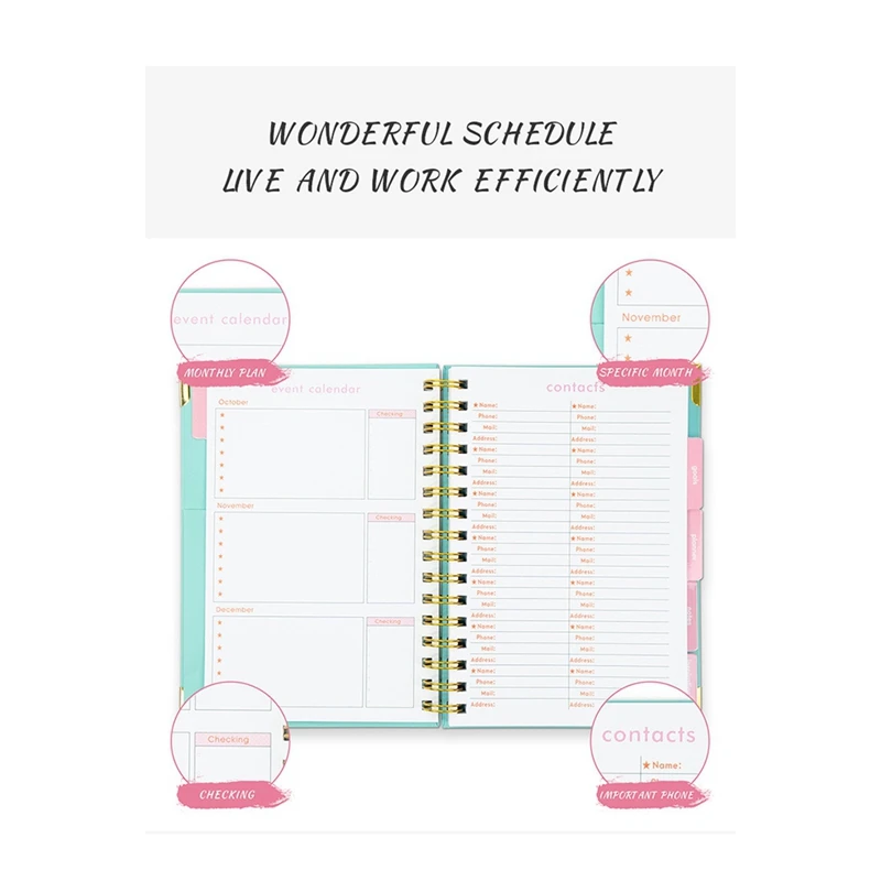 Еженедельный ежемесячный планировщик, практичный Личный органайзер, блокноты, планировщик, ежедневник, офисные принадлежности, подарок