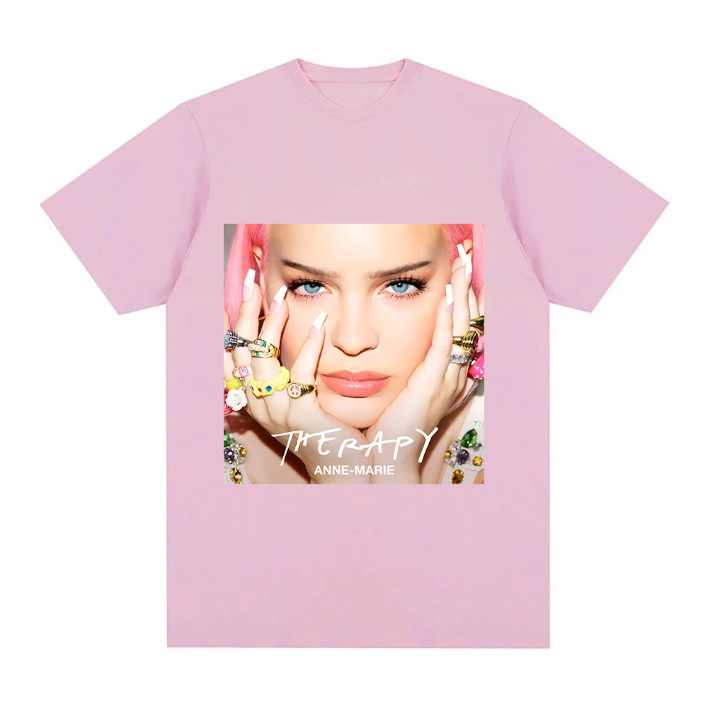 Anne-Marie Therapy T-Shirt Summer Cotton Short Sleeve T-shirts Fashion Graphic Printing Round Neck Clothing Women/men Tshirts
