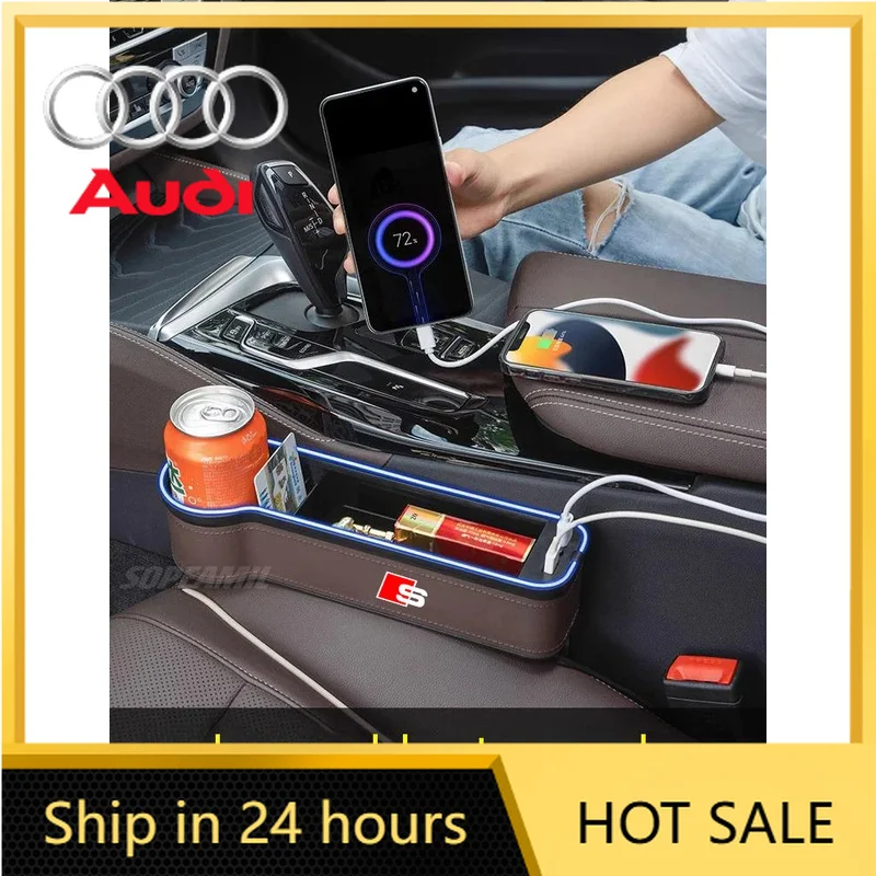 

Горячая новинка 2026: Органайзер для зазора сиденья автомобиля с USB-зарядкой для Audi S Line S3 S4 S5 S6 S7 S8 SQ5 SQ7 RS3 RS4 RS5 RS6 RS7