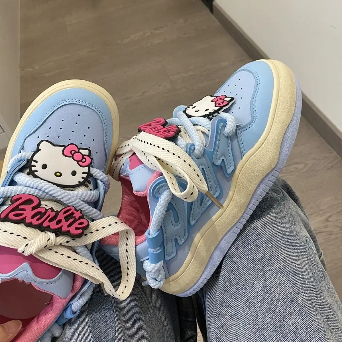 Sanrio Hello Kitty Shoe Bag Comfortable Student Autumn Winter 2024 New Cute Anime Cartoon Sneakers for Women Kawaii Gift