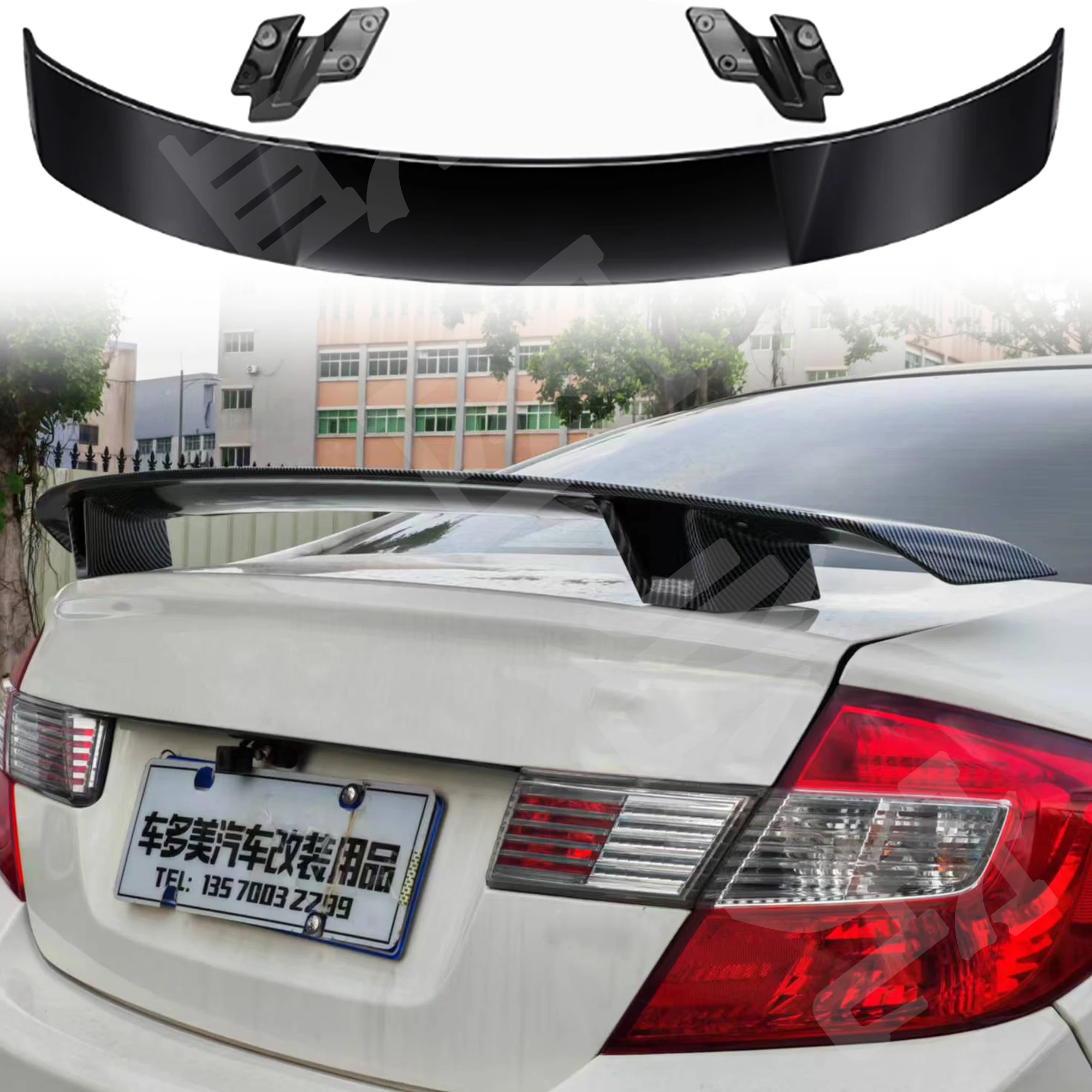 

Для Honda 9/9,5th Civic 2012-2016 Высокое качество ABS материал черный задний спойлер крышка багажа MK тип автомобильные детали 4-дверные