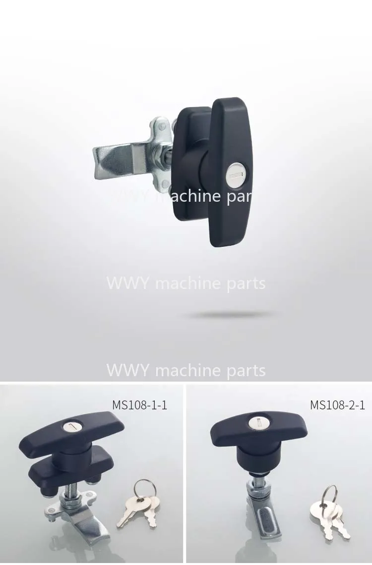 Hot T Handle Latch/Lock Keyed Alike Black Coated Fit for Cabinets Garage Letter-box Drawer File cabinet Wardrobe