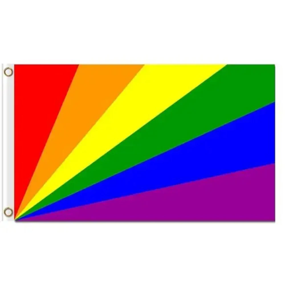 2X3FT Radiative stripes rainbow colors pride gay banner with your text and logo on the flag 3x5ft pride flags