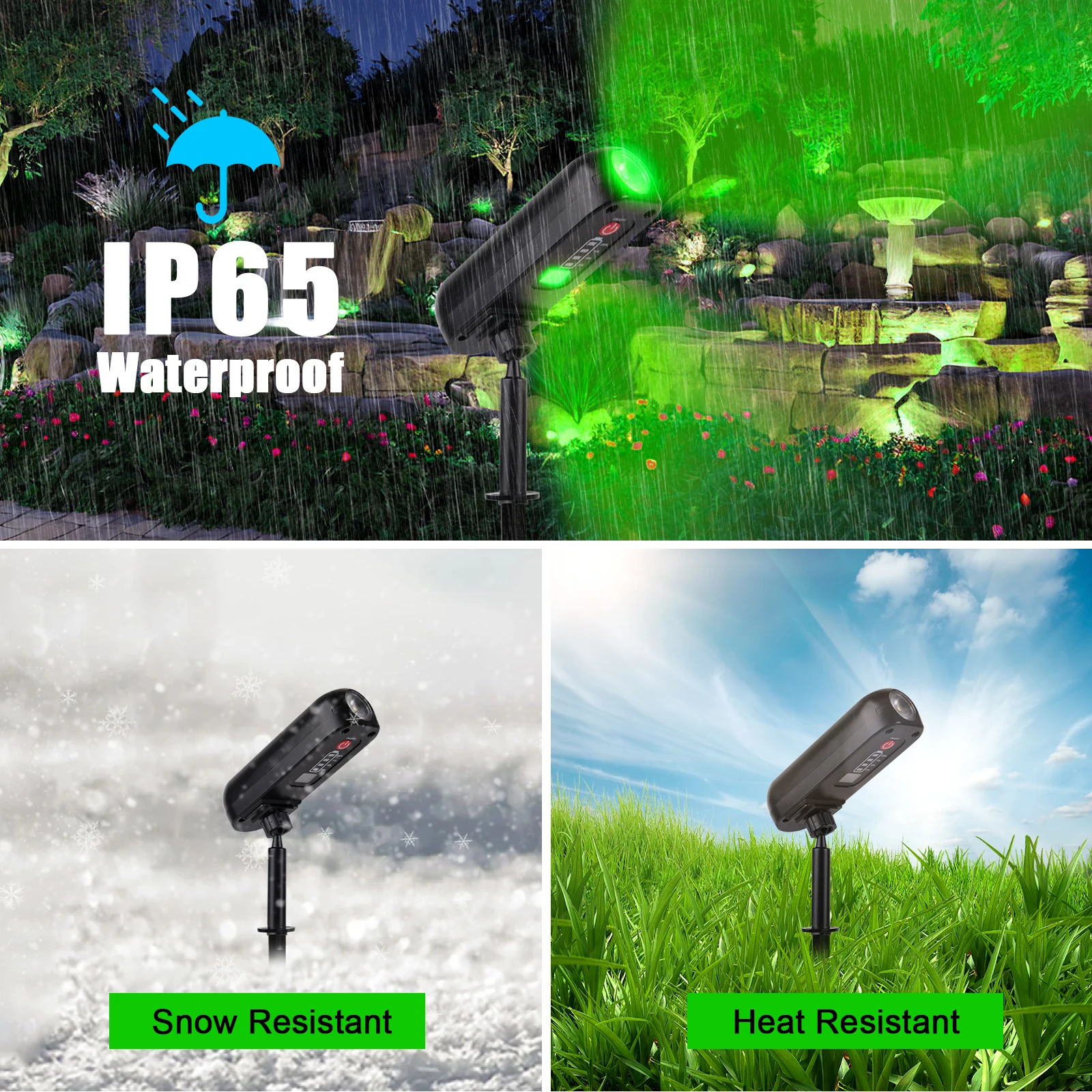 Luz LED Solar para exteriores, 4 piezas, IP65, luz verde para jardín, focos solares para árboles, camino y patio